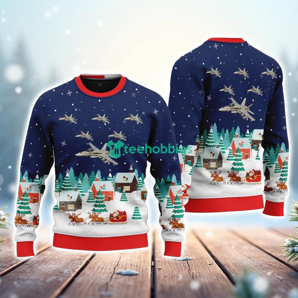 Fa 18 Hornet Us Air Force Christmas Ugly Sweater Meaningful Gift For Aviation Fans image Fa-18 Hornet Us Air Force Christmas Ugly Sweater Meaningful Gift For Aviation Fans Product Photo 1