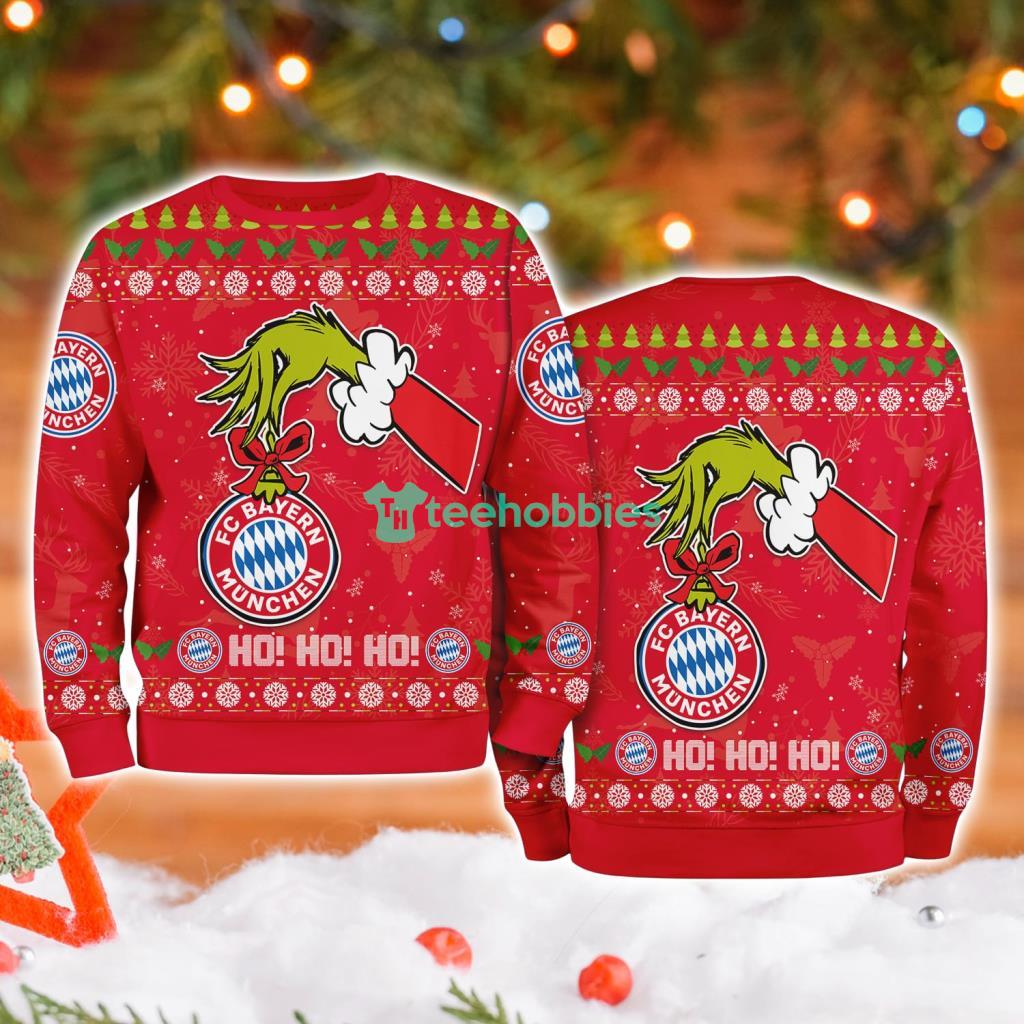Fc Bayern München Grinch Hand Ugly Christmas Sweater 3D image Fc Bayern München Grinch Hand Ugly Christmas Sweater 3D Product Photo 1
