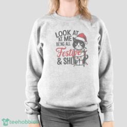 Funny Christmas Cat T shirt Hoodie Sweatshirirt image Funny Christmas Cat T-shirt Hoodie Sweatshirirt - Sport Grey Sweatshirt