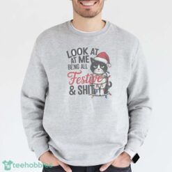 Funny Christmas Cat T shirt Hoodie Sweatshirirt image Funny Christmas Cat T-shirt Hoodie Sweatshirirt - Grey Sweatshirt