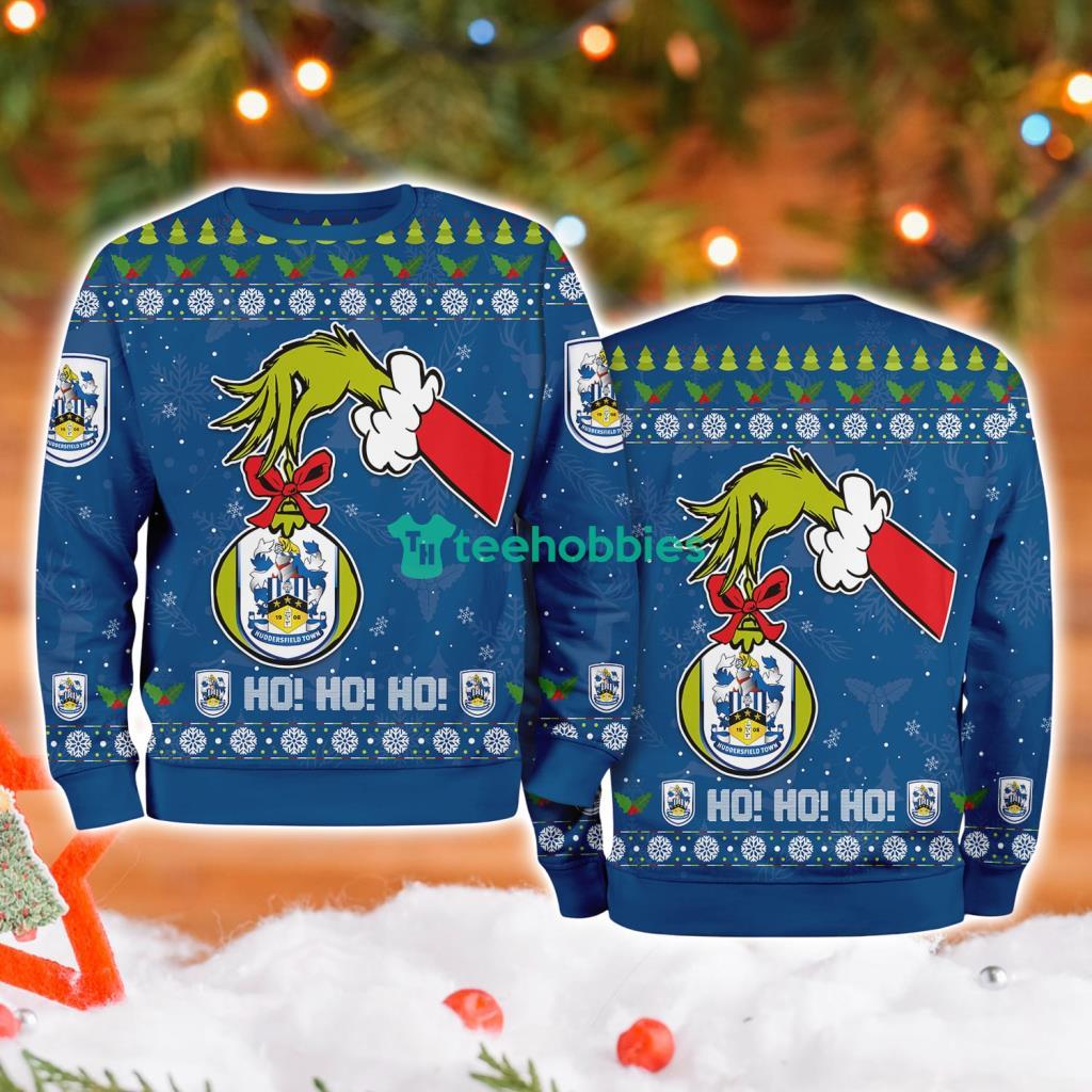 Huddersfield Town Grinch Hand Ugly Christmas Sweater 3D image Huddersfield Town Grinch Hand Ugly Christmas Sweater 3D Product Photo 1
