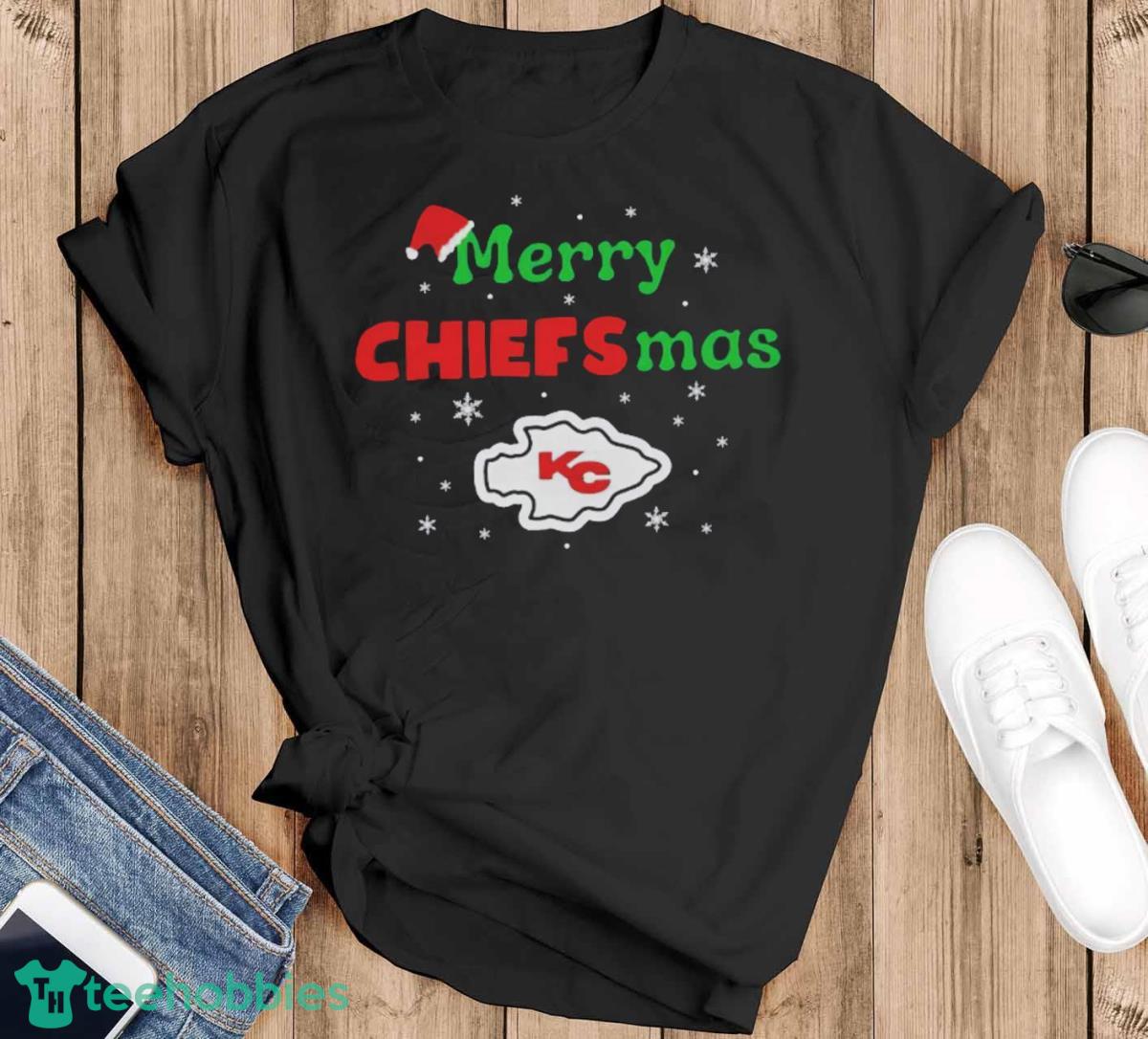 Kansas City Chiefs Merry Chiefsmas Shirt - Black T-Shirt Kansas City Chiefs Merry Chiefsmas Shirt - Black T-Shirt