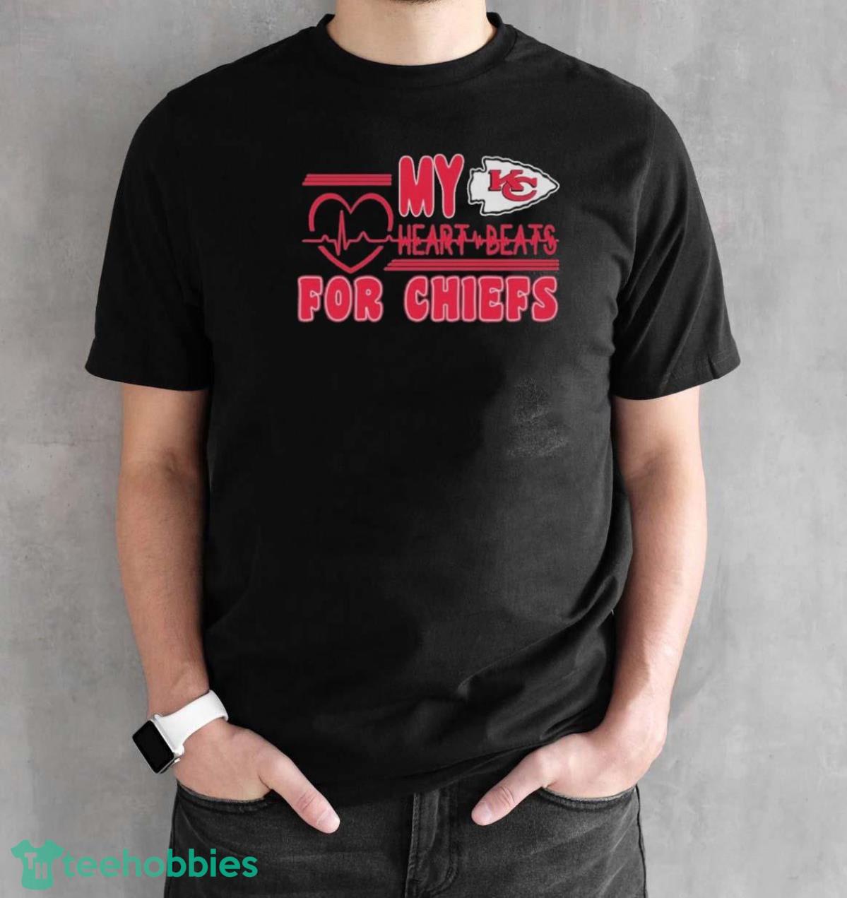 Kansas City Chiefs My Heartbeat For Chiefs Shirt image Kansas City Chiefs My Heartbeat For Chiefs Shirt - Black Unisex T-Shirt