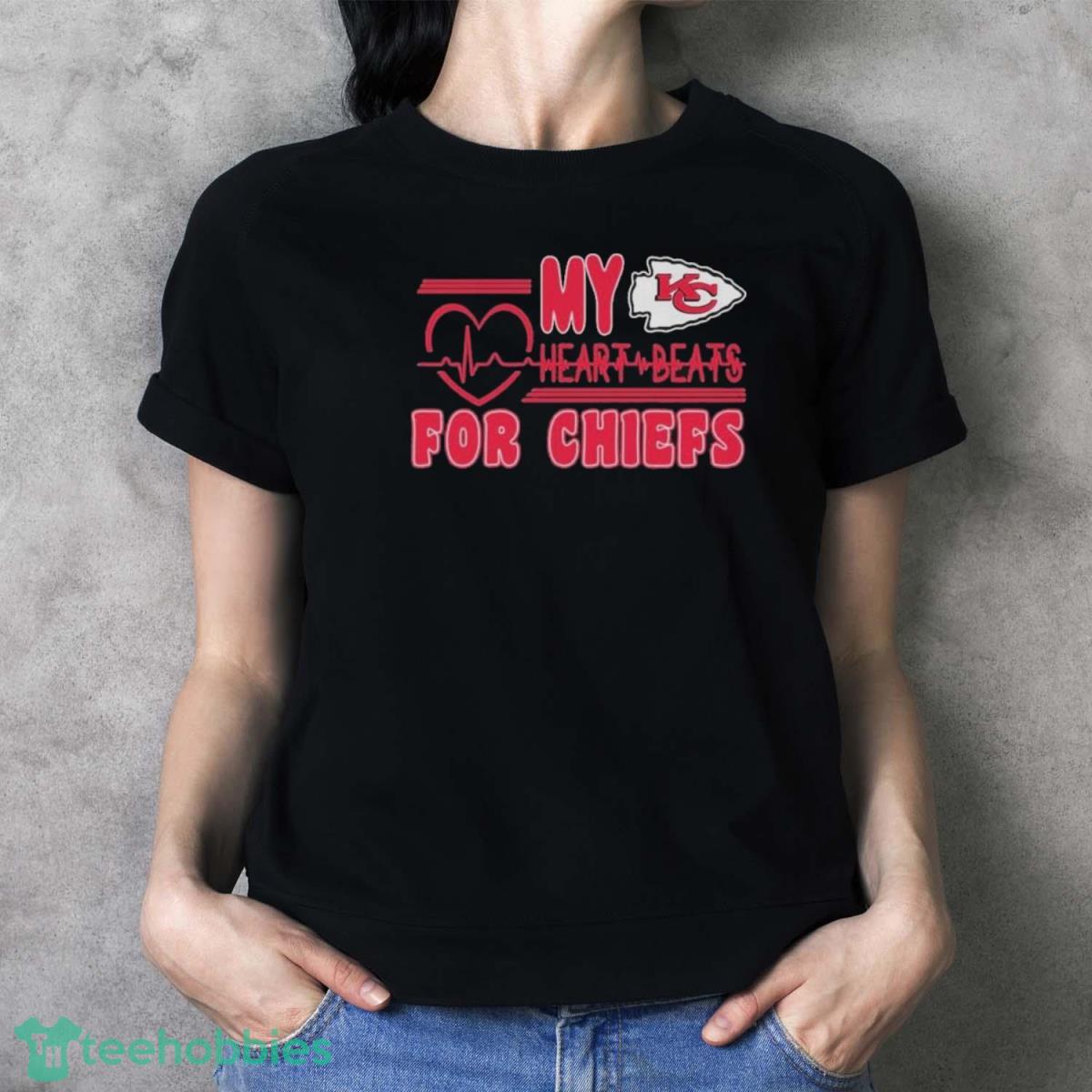 Kansas City Chiefs My Heartbeat For Chiefs Shirt - Ladies T-Shirt Kansas City Chiefs My Heartbeat For Chiefs Shirt - Ladies T-Shirt