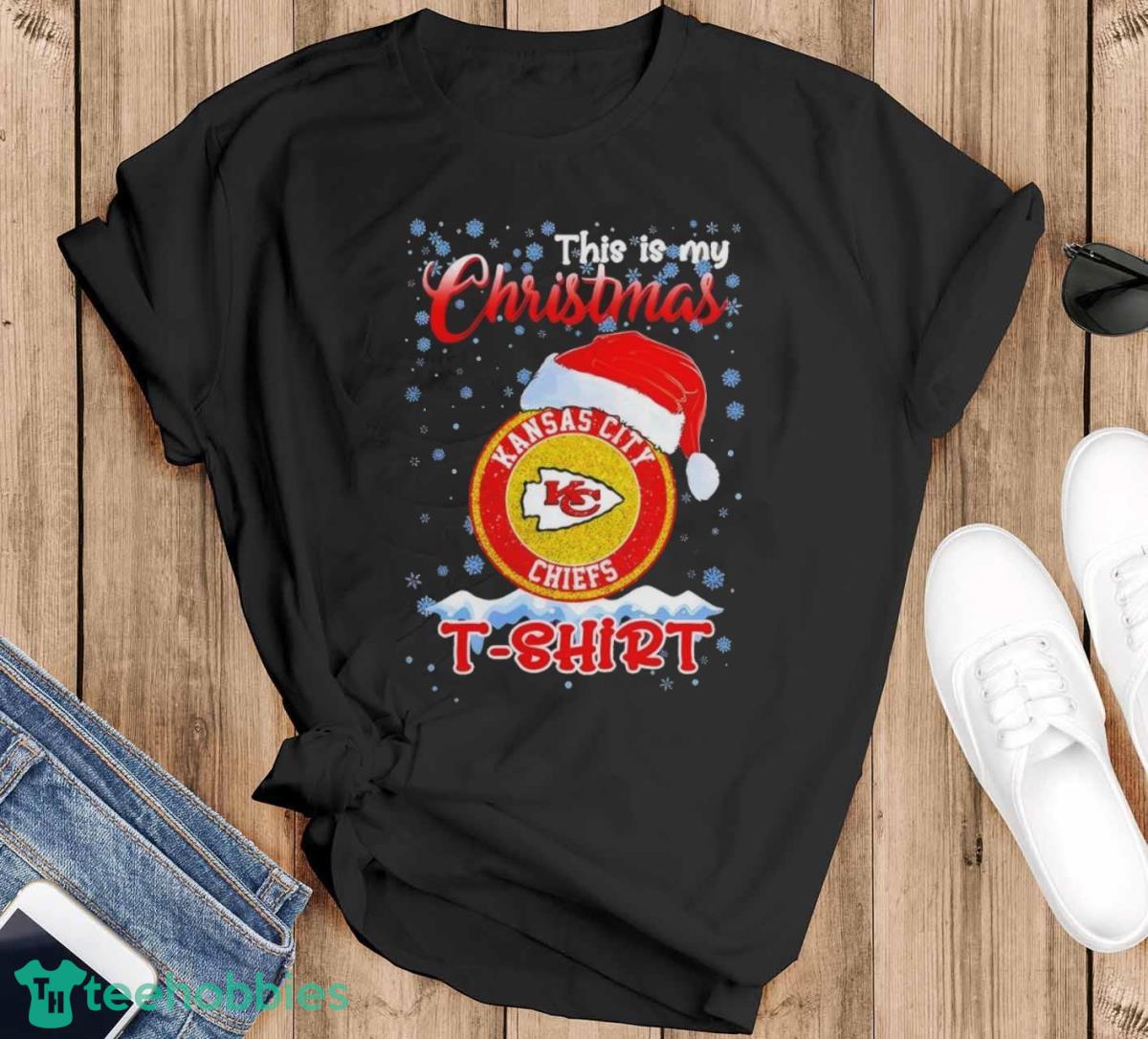 Kansas City Chiefs Santa hat this is my Christmas T-shirt - Black T-Shirt Kansas City Chiefs Santa hat this is my Christmas T-shirt - Black T-Shirt