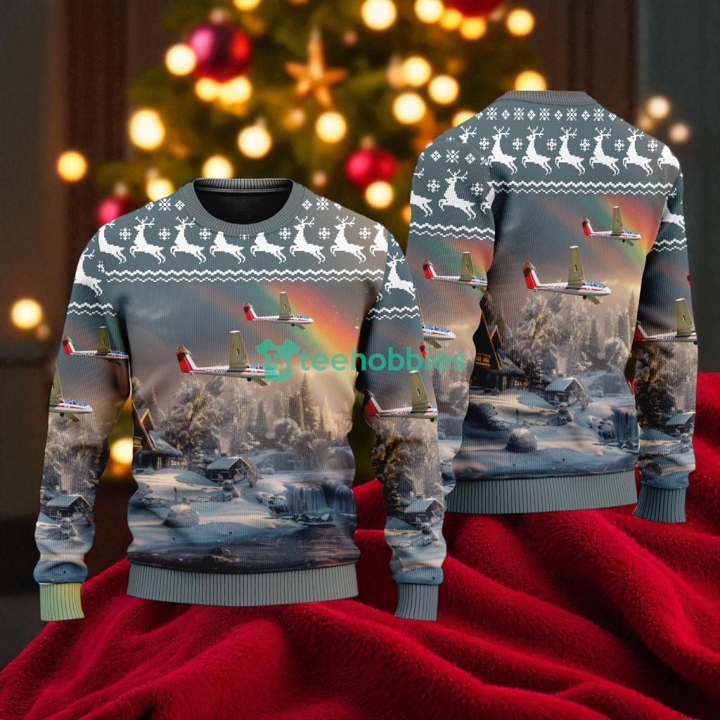 Let L 23 Super Blanik American Airlines Christmas House Under The Rainbow Ugly Sweater For You image Let L-23 Super Blanik American Airlines Christmas House Under The Rainbow Ugly Sweater For You Product Photo 1