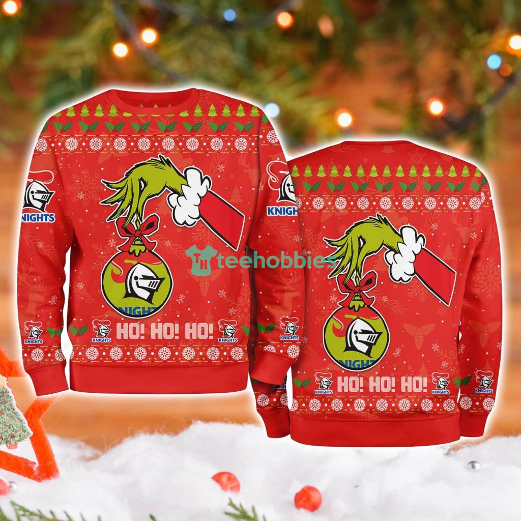 Newcastle Knights Nrl Grinch Hand Ugly Christmas Sweater 3D image Newcastle Knights Nrl Grinch Hand Ugly Christmas Sweater 3D Product Photo 1