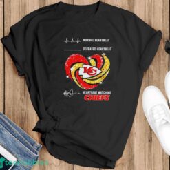 Normal heartbeat deceased heartbeat heartbeat watching Kansas City Chiefs shirt image Normal heartbeat deceased heartbeat heartbeat watching Kansas City Chiefs shirt - Black T-Shirt