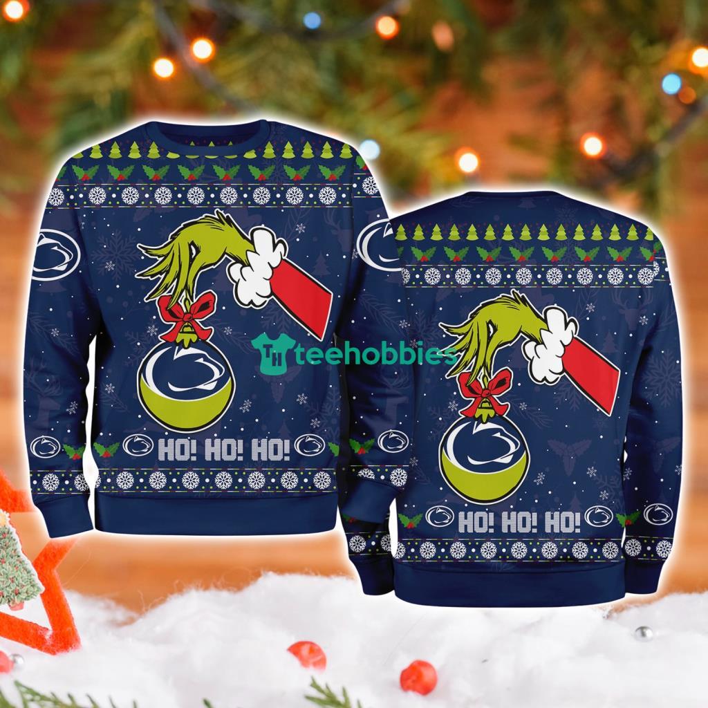 Penn State Nittany Lions Ncaa Grinch Hand Ugly Christmas Sweater 3D image Penn State Nittany Lions Ncaa Grinch Hand Ugly Christmas Sweater 3D Product Photo 1