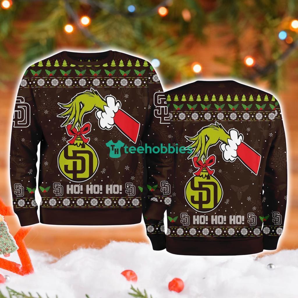 San Diego Padres Mlb Grinch Hand Ugly Christmas Sweater 3D image San Diego Padres Mlb Grinch Hand Ugly Christmas Sweater 3D Product Photo 1