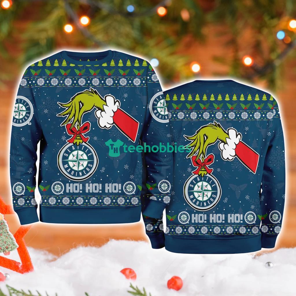 Seattle Mariners Mlb Grinch Hand Ugly Christmas Sweater 3D image Seattle Mariners Mlb Grinch Hand Ugly Christmas Sweater 3D Product Photo 1