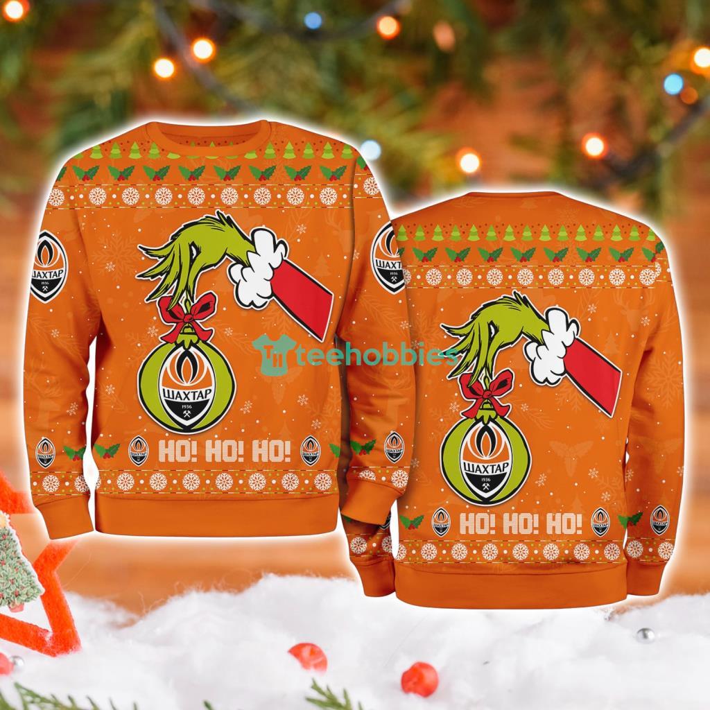 Shakhtar Donetsk Fc Grinch Hand Ugly Christmas Sweater 3D image Shakhtar Donetsk Fc Grinch Hand Ugly Christmas Sweater 3D Product Photo 1