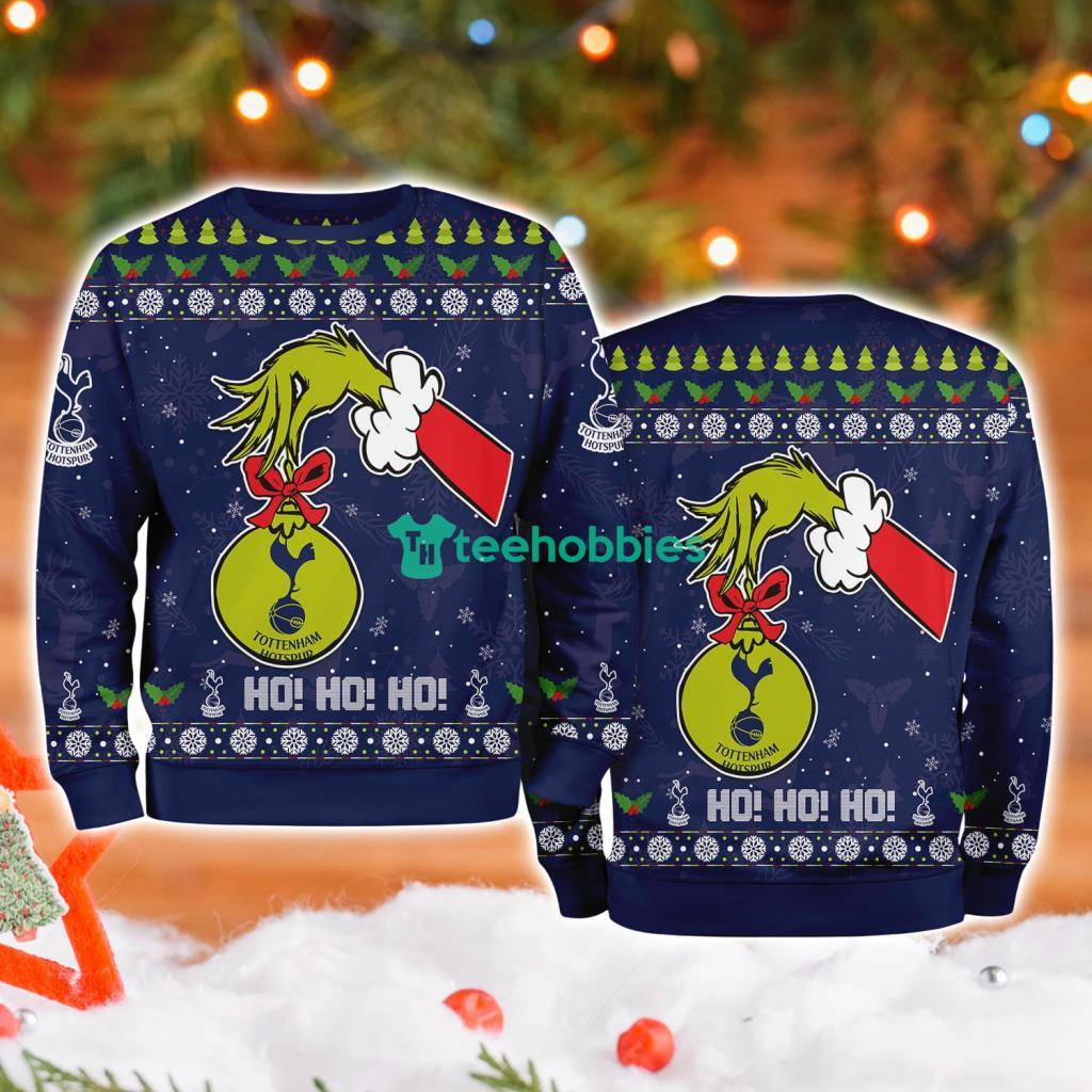 Tottenham Grinch Hand Ugly Christmas Sweater 3D image Tottenham Grinch Hand Ugly Christmas Sweater 3D Product Photo 1