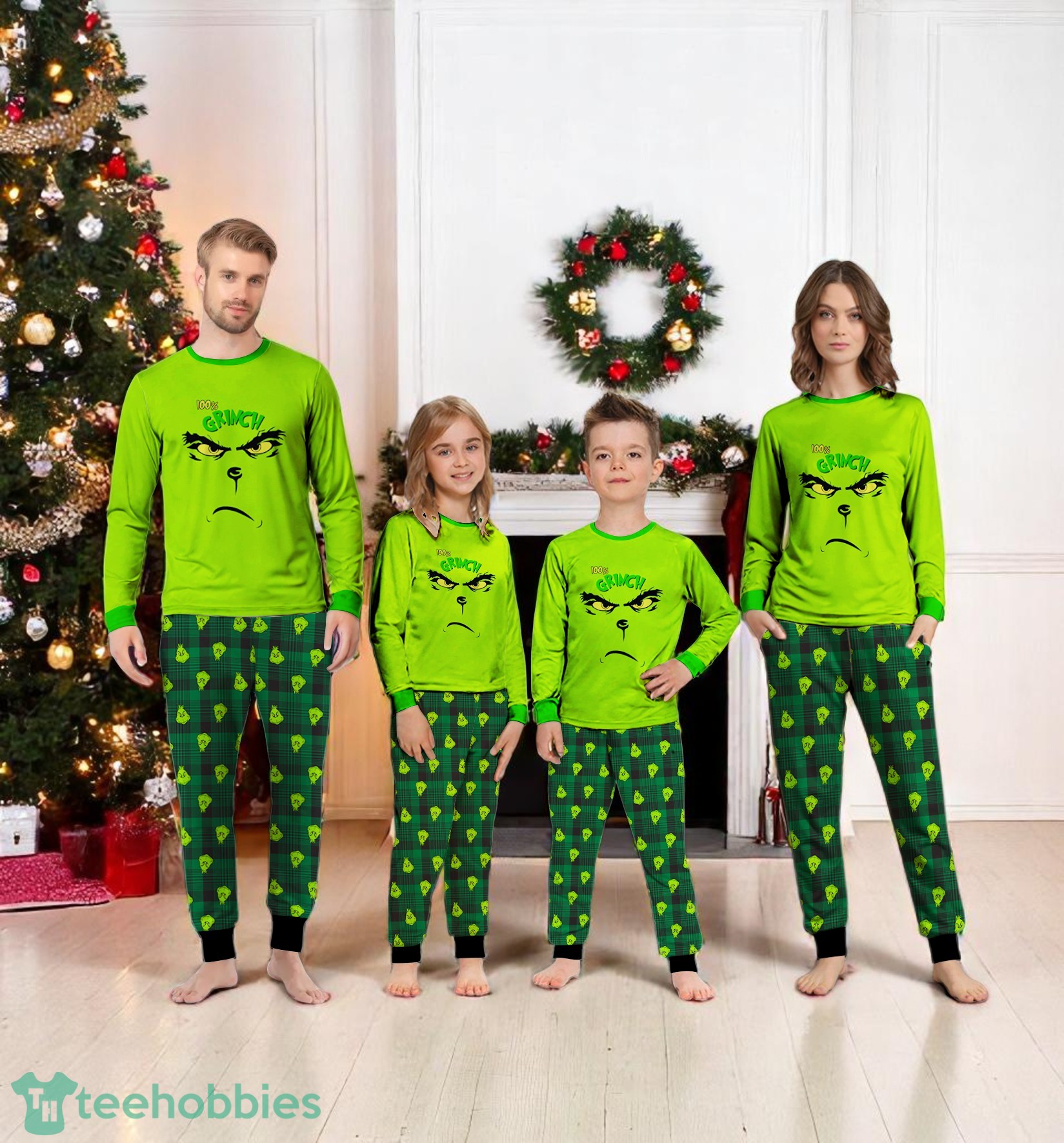 100 Percent Gricnh Merry Christmas Couple Family Matching Pajamas Set image 100 Percent Gricnh Merry Christmas Couple Family Matching Pajamas Set Product Photo 4