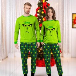 100 Percent Gricnh Merry Christmas Couple Family Matching Pajamas Set image 100 Percent Gricnh Merry Christmas Couple Family Matching Pajamas Set Product Photo 3