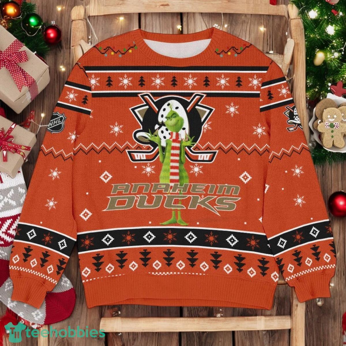 Anaheim Ducks NHL Grinch Ugly Christmas Sweater Team Holiday Christmas Gift Anaheim Ducks NHL Grinch Ugly Christmas Sweater Team Holiday Christmas Gift Product Photo 1