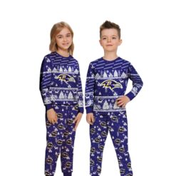 Baltimore Ravens Christmas Pattern Family Matching Pajamas Sets Best Gift For Christmas image Baltimore Ravens Christmas Pattern Family Matching Pajamas Sets Best Gift For Christmas Product Photo 3