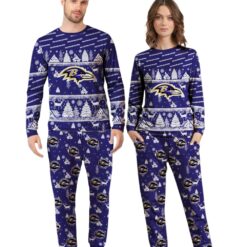 Baltimore Ravens Christmas Pattern Family Matching Pajamas Sets Best Gift For Christmas image Baltimore Ravens Christmas Pattern Family Matching Pajamas Sets Best Gift For Christmas Product Photo 4