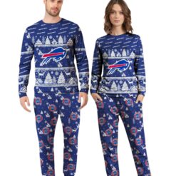 Buffalo Bills Christmas Pattern Family Matching Pajamas Sets Best Gift For Christmas image Buffalo Bills Christmas Pattern Family Matching Pajamas Sets Best Gift For Christmas Product Photo 3