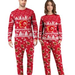 Calgary Flames Christmas Pattern Family Matching Pajamas Sets Best Gift For Christmas image Calgary Flames Christmas Pattern Family Matching Pajamas Sets Best Gift For Christmas Product Photo 4