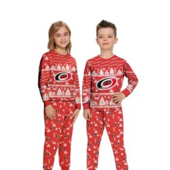 Carolina Hurricanes Christmas Pattern Family Matching Pajamas Sets Best Gift For Christmas image Carolina Hurricanes Christmas Pattern Family Matching Pajamas Sets Best Gift For Christmas Product Photo 4