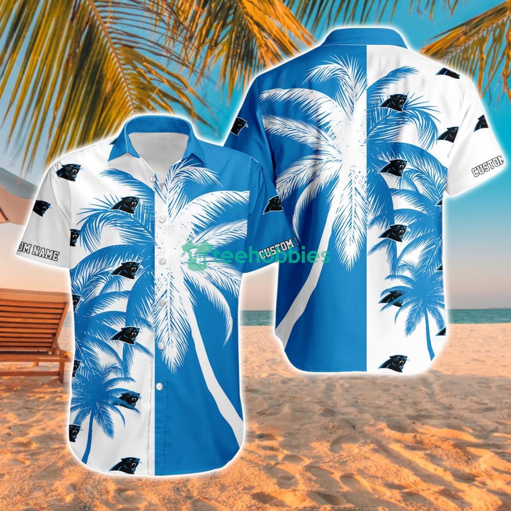 Carolina Panthers Nfl Aloha Tropical Hawaiian Shirt For Fans Custom Name image Carolina Panthers Nfl Aloha Tropical Hawaiian Shirt For Fans Custom Name Product Photo 1