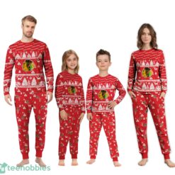 Chicago Blackhawks Christmas Pattern Family Matching Pajamas Sets Best Gift For Christmas image Chicago Blackhawks Christmas Pattern Family Matching Pajamas Sets Best Gift For Christmas Product Photo 4