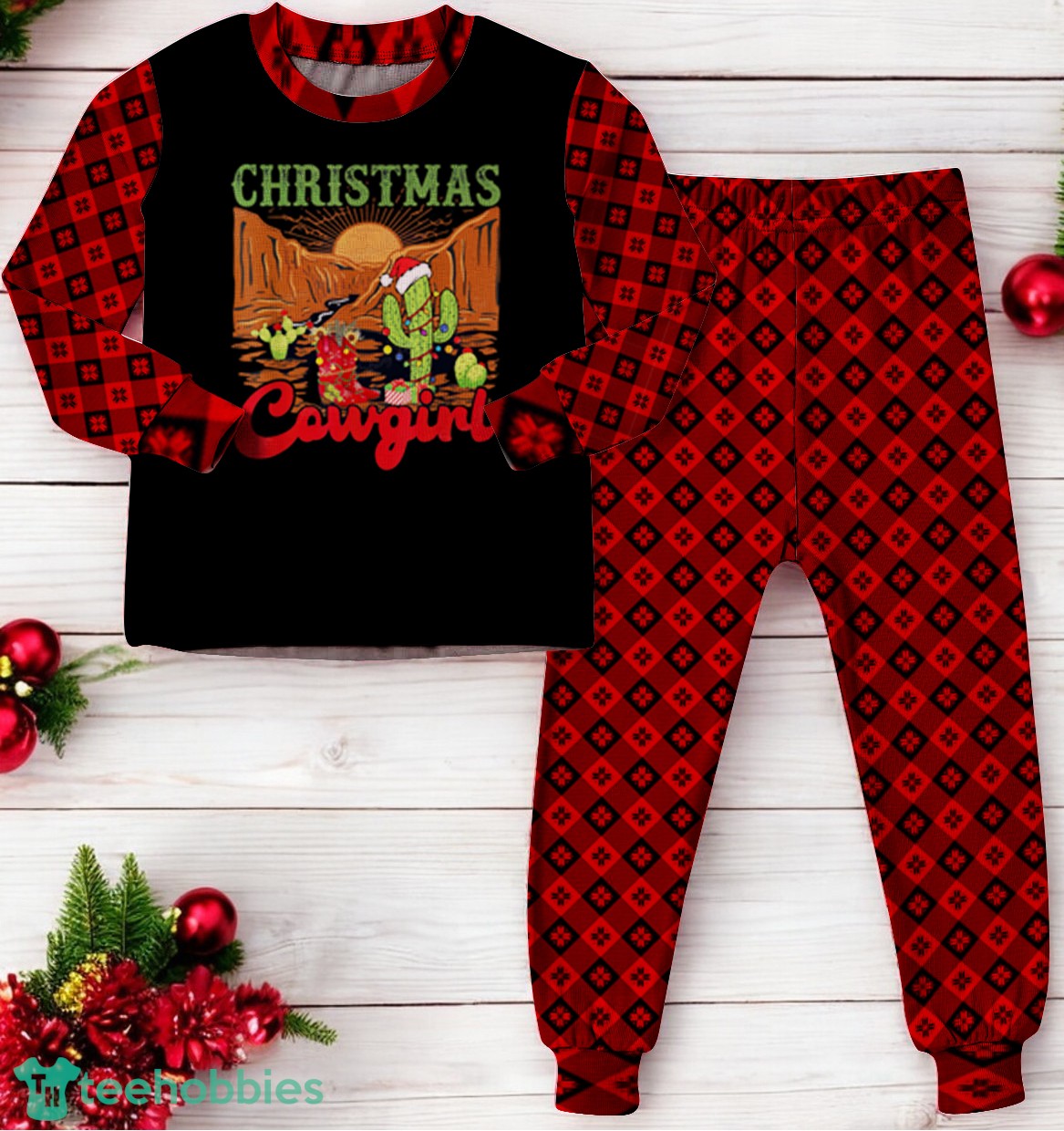 Christmas Cowgirl Cowboy Christmas Family Matching Pajama Set Christmas Cowgirl Cowboy Christmas Family Matching Pajama Set Product Photo 2