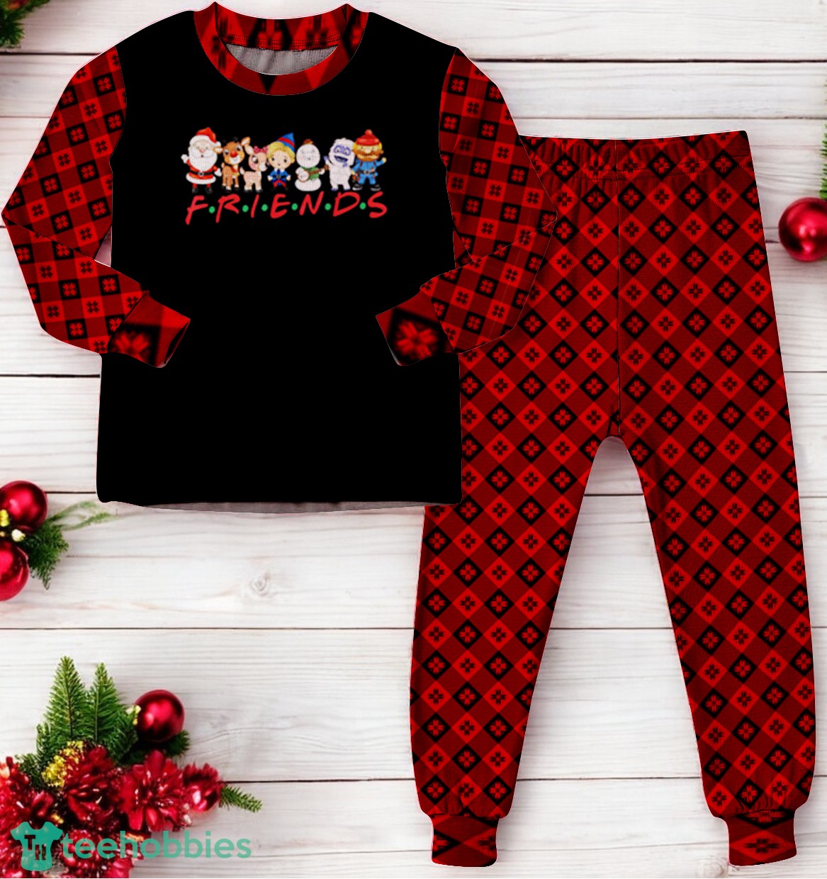 Christmas Friends Santa Rudolph Snowman Family Xmas Family Matching Pajama Set Christmas Friends Santa Rudolph Snowman Family Xmas Family Matching Pajama Set Product Photo 4