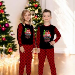 Christmas Gnome Vintage Red Pickup Christmas Tree Truck Family Matching Pajama Set image Christmas Gnome Vintage Red Pickup Christmas Tree Truck Family Matching Pajama Set Product Photo 3