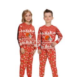 Cleveland Browns Christmas Pattern Family Matching Pajamas Sets Best Gift For Christmas image Cleveland Browns Christmas Pattern Family Matching Pajamas Sets Best Gift For Christmas Product Photo 4