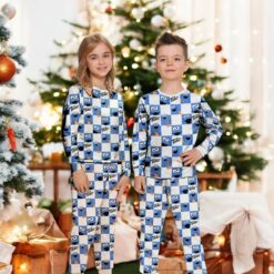Cookie Monster Christmas Checkered Pattern Family Matching Pajama Set image Cookie Monster Christmas Checkered Pattern Family Matching Pajama Set Product Photo 2