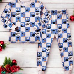 Cookie Monster Christmas Checkered Pattern Family Matching Pajama Set image Cookie Monster Christmas Checkered Pattern Family Matching Pajama Set Product Photo 3