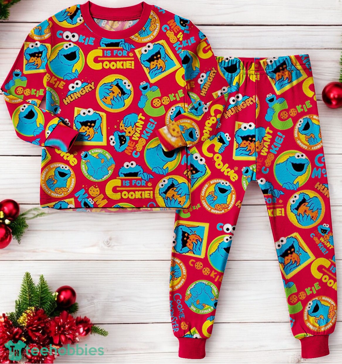 Cookie Monster Christmas Me Want Cookie Family Matching Pajama Se Cookie Monster Christmas Me Want Cookie Family Matching Pajama Se Product Photo 3