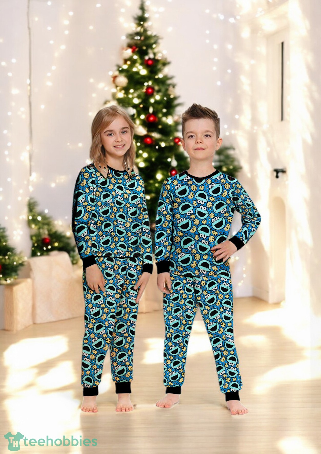 Cookie Monster Pattern Family Matching Pajama Set Cookie Monster Pattern Family Matching Pajama Set Product Photo 3