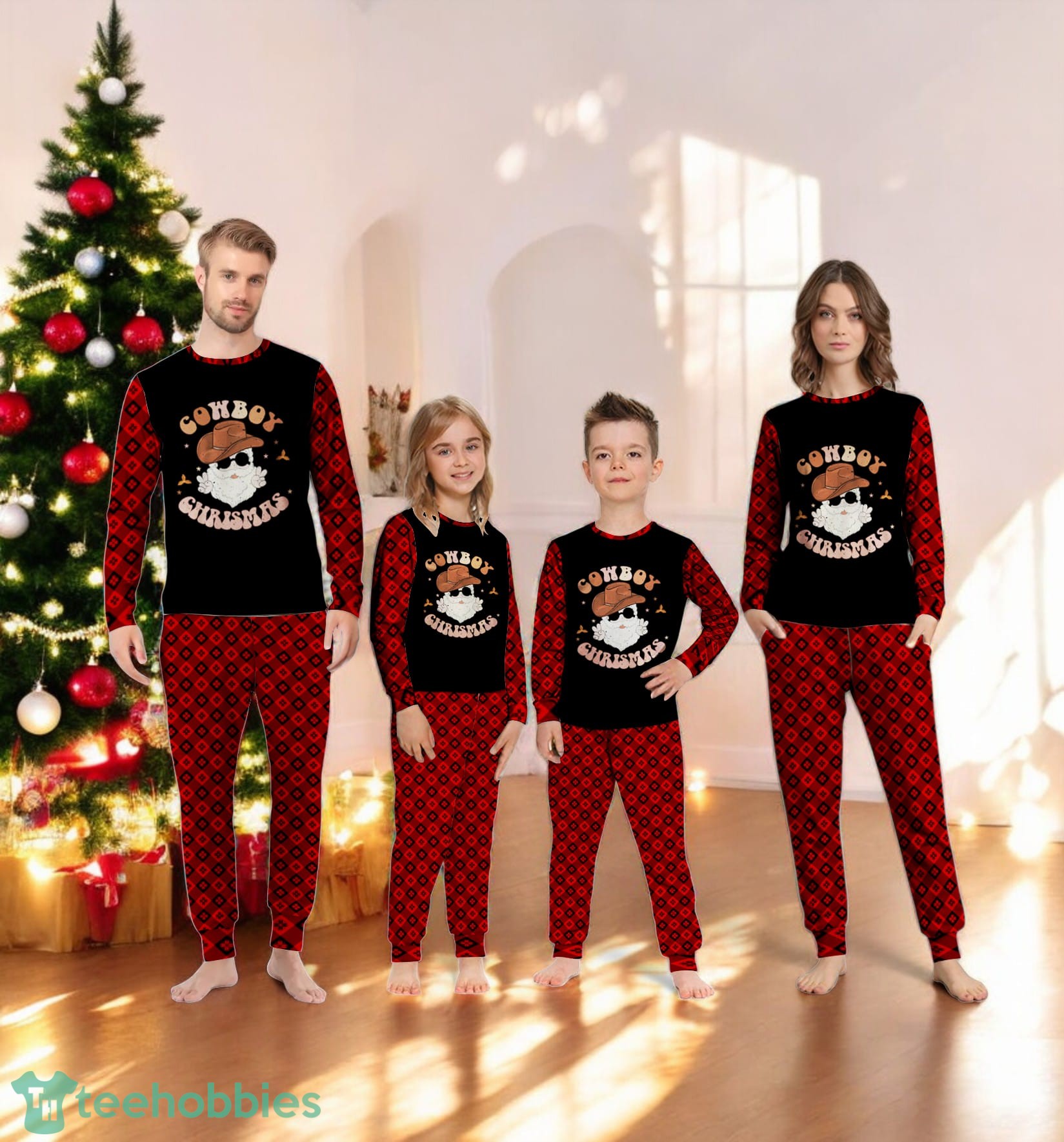Cowboy Christmas Rodeo Western Country Family Matching Pajama Set Cowboy Christmas Rodeo Western Country Family Matching Pajama Set Product Photo 4