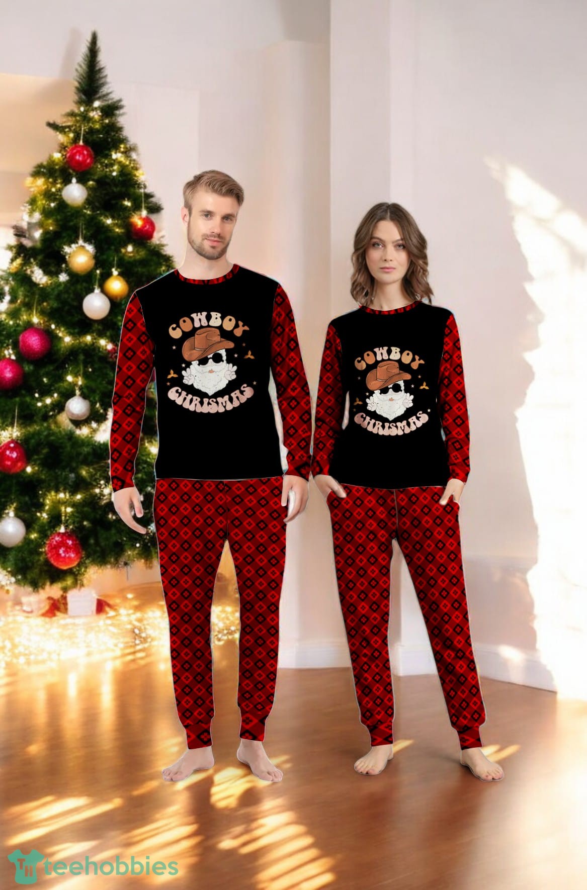 Cowboy Christmas Rodeo Western Country Family Matching Pajama Set Cowboy Christmas Rodeo Western Country Family Matching Pajama Set Product Photo 3