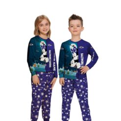 Custom Name Baltimore Ravens Cartoon Mouse Couple Christmas Matching Pajamas Set image Custom Name Baltimore Ravens Cartoon Mouse Couple Christmas Matching Pajamas Set Product Photo 3