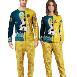 Custom Name Boston Bruins Cartoon Mouse Couple Christmas Matching Pajamas Set image Custom Name Boston Bruins Cartoon Mouse Couple Christmas Matching Pajamas Set Product Photo 4