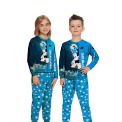 Custom Name Carolina Panthers Cartoon Mouse Couple Christmas Matching Pajamas Set image Custom Name Carolina Panthers Cartoon Mouse Couple Christmas Matching Pajamas Set Product Photo 2