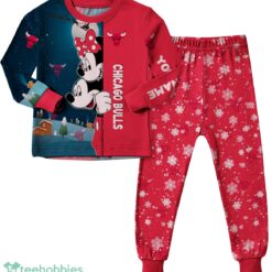 Custom Name Chicago Bulls Cartoon Mouse Couple Christmas Matching Pajamas Set image Custom Name Chicago Bulls Cartoon Mouse Couple Christmas Matching Pajamas Set Product Photo 3