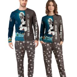 Custom Name Chicago White Sox Cartoon Mouse Couple Christmas Matching Pajamas Set image Custom Name Chicago White Sox Cartoon Mouse Couple Christmas Matching Pajamas Set Product Photo 4