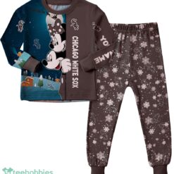 Custom Name Chicago White Sox Cartoon Mouse Couple Christmas Matching Pajamas Set image Custom Name Chicago White Sox Cartoon Mouse Couple Christmas Matching Pajamas Set Product Photo 2