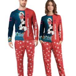 Custom Name Cleveland Guardians Cartoon Mouse Couple Christmas Matching Pajamas Set image Custom Name Cleveland Guardians Cartoon Mouse Couple Christmas Matching Pajamas Set Product Photo 3
