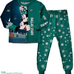 Custom Name Dallas Stars Cartoon Mouse Couple Christmas Matching Pajamas Set image Custom Name Dallas Stars Cartoon Mouse Couple Christmas Matching Pajamas Set Product Photo 2