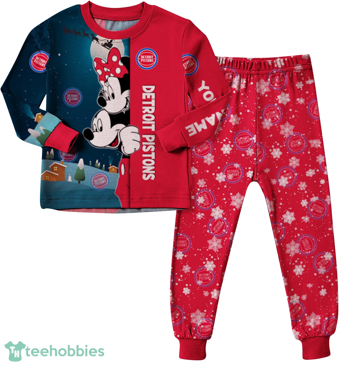 Custom Name Detroit Pistons Cartoon Mouse Couple Christmas Matching Pajamas Set Custom Name Detroit Pistons Cartoon Mouse Couple Christmas Matching Pajamas Set Product Photo 3