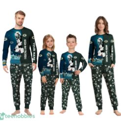 Custom Name Green Bay Packers Cartoon Mouse Couple Christmas Matching Pajamas Set Product Photo 1