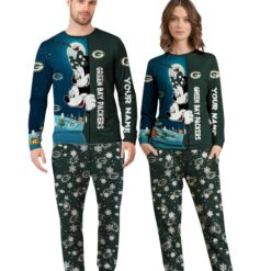 Custom Name Green Bay Packers Cartoon Mouse Couple Christmas Matching Pajamas Set image Custom Name Green Bay Packers Cartoon Mouse Couple Christmas Matching Pajamas Set Product Photo 4