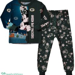 Custom Name Green Bay Packers Cartoon Mouse Couple Christmas Matching Pajamas Set image Custom Name Green Bay Packers Cartoon Mouse Couple Christmas Matching Pajamas Set Product Photo 2