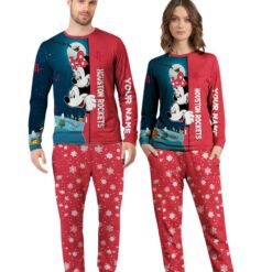 Custom Name Houston Rockets Cartoon Mouse Couple Christmas Matching Pajamas Set image Custom Name Houston Rockets Cartoon Mouse Couple Christmas Matching Pajamas Set Product Photo 4
